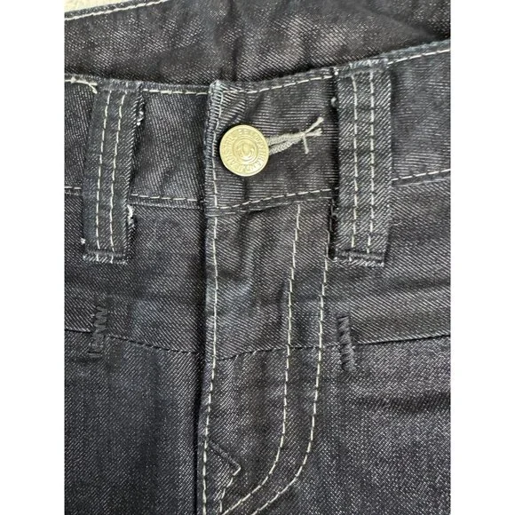 True Religion Womens Denim Mini Skirt w/Side Slit Size 28 Y2K Classic NWOT - Picture 4 of 12